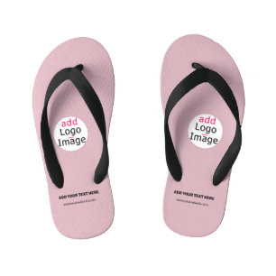 Business Chic Customisable Logo Dusty Rose Pink  Kid's Thongs