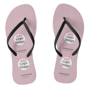 Business Chic Customisable Logo Dusty Rose Pink Thongs