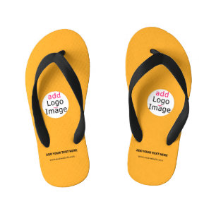 Business Chic Customisable Logo Macaroni & Cheese Kid's Thongs