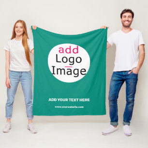 Business Chic Customisable Minimal Emerald Green Fleece Blanket