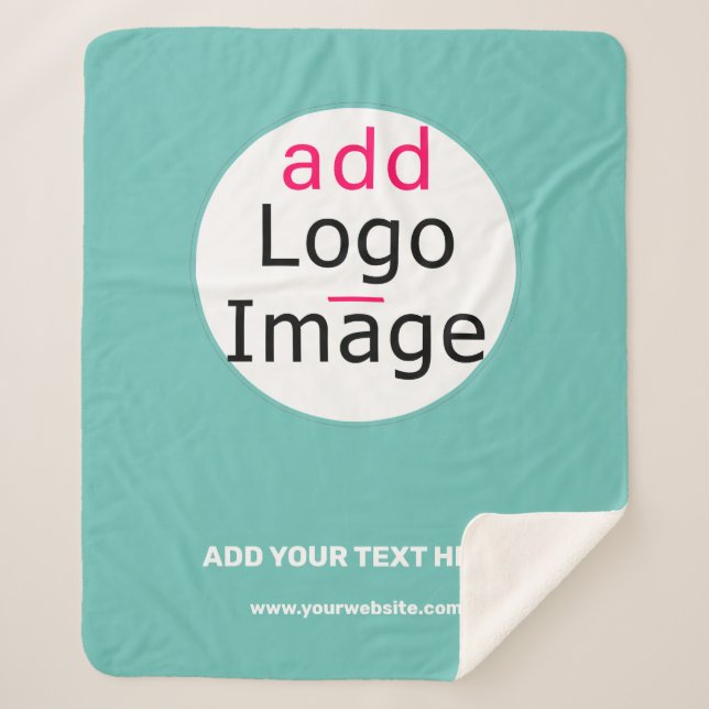 Business Chic Customisable Mint Green Minimal  Sherpa Blanket (Front)