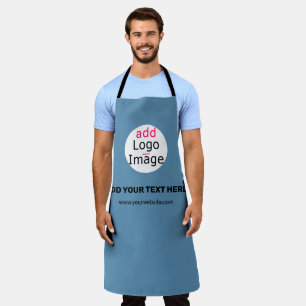 Business Chic Promo Customizable Dusty Blue Apron