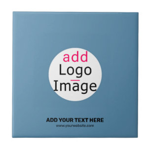 Business Chic Promo Customizable Dusty Blue Ceramic Tile