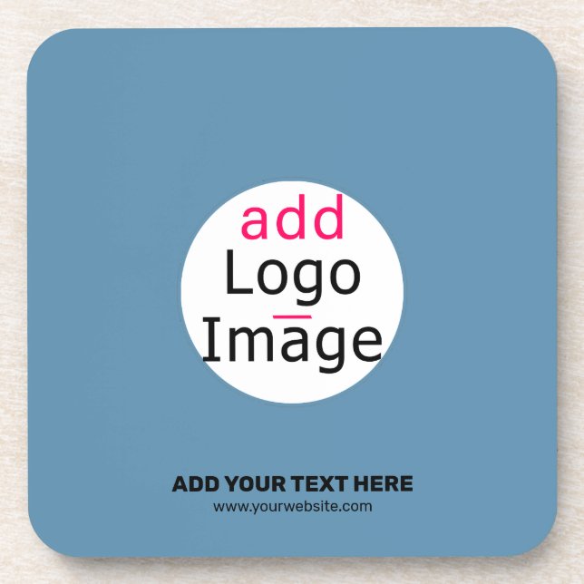 Business Chic Promo Customizable Dusty Blue  Coaster (Front)