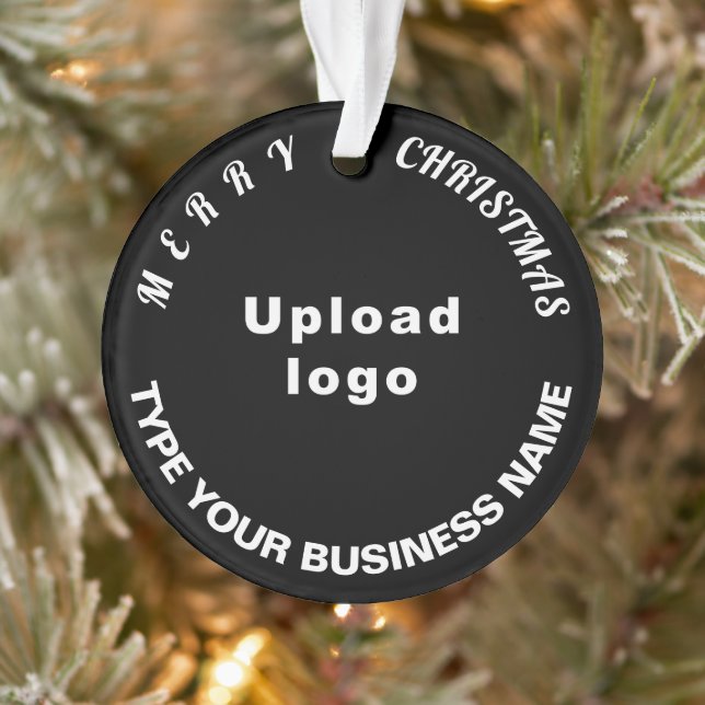 Business Christmas Black Circle Acrylic Ornament (Tree)