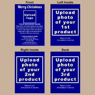 Business Christmas Blue Folded Greeting Card