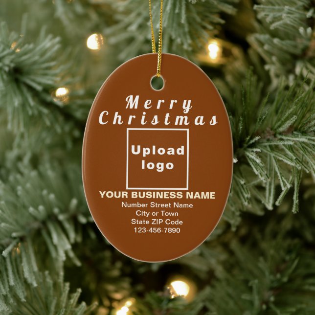 Business Christmas Brown Oval Ceramic Ornament  (Tree)