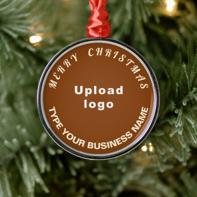 Business Christmas Brown Round Ornament (Tree)