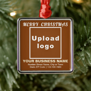 Business Christmas Brown Square Ornament