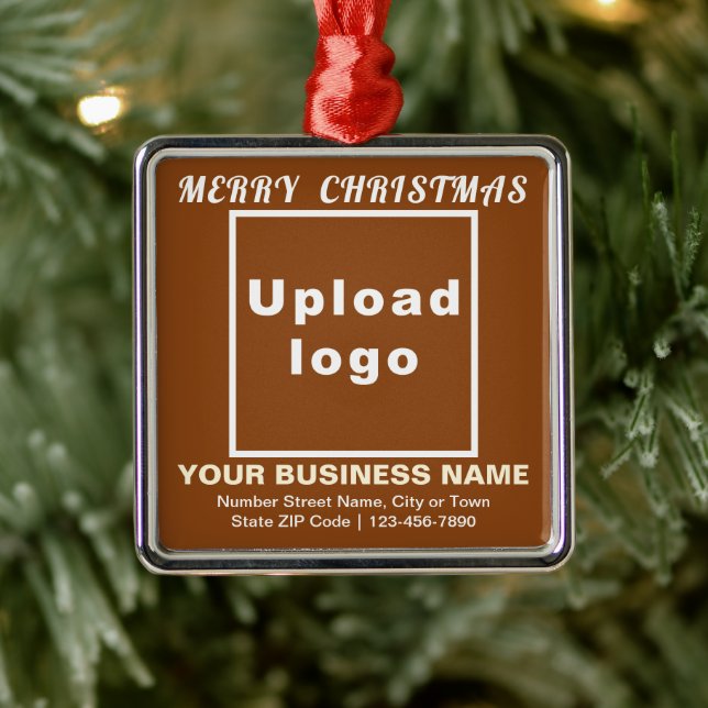 Business Christmas Brown Square Ornament (Tree)