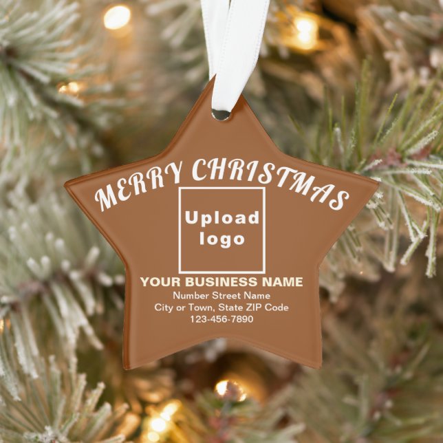 Business Christmas Brown Star Acrylic Ornament (Tree)