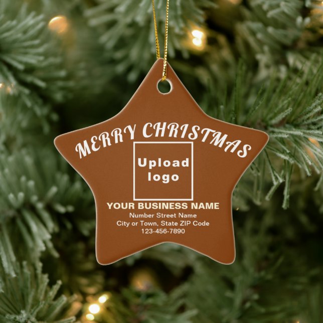 Business Christmas Brown Star Ceramic Ornament (Tree)