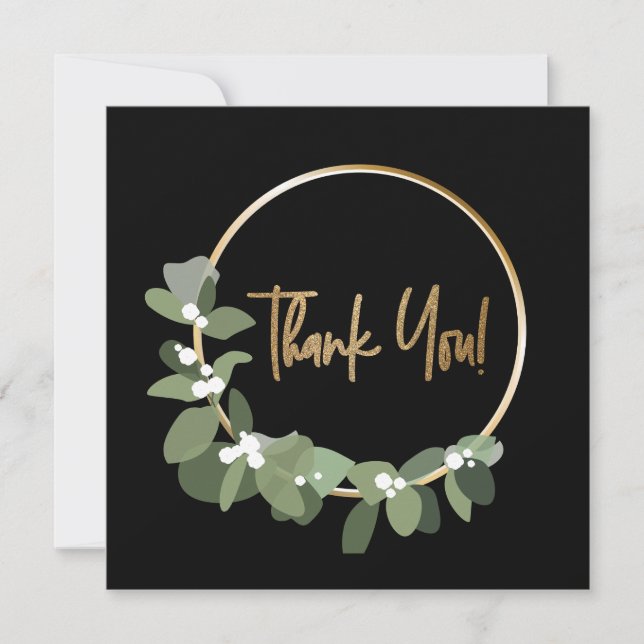 Business Christmas Corporate Wreath Thank you Holiday Card (Front)