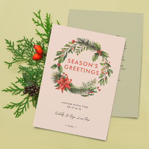 Business Christmas Festive Wreath Holiday Card