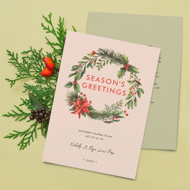 Business Christmas Festive Wreath Holiday Card (Business Christmas Festive Wreath Holiday Card)