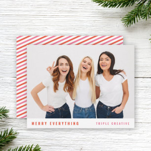 Business Christmas   Fun Stylish Team Photo Holiday Card
