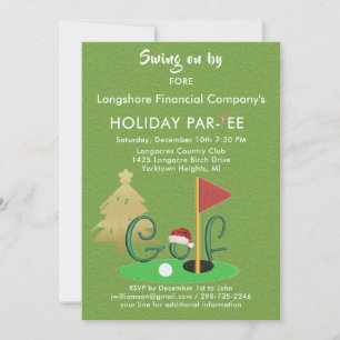 Business Christmas Golf Theme Party Par-Tee  Invitation