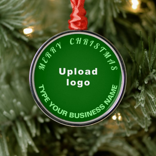 Business Christmas Green Round Ornament (Tree)