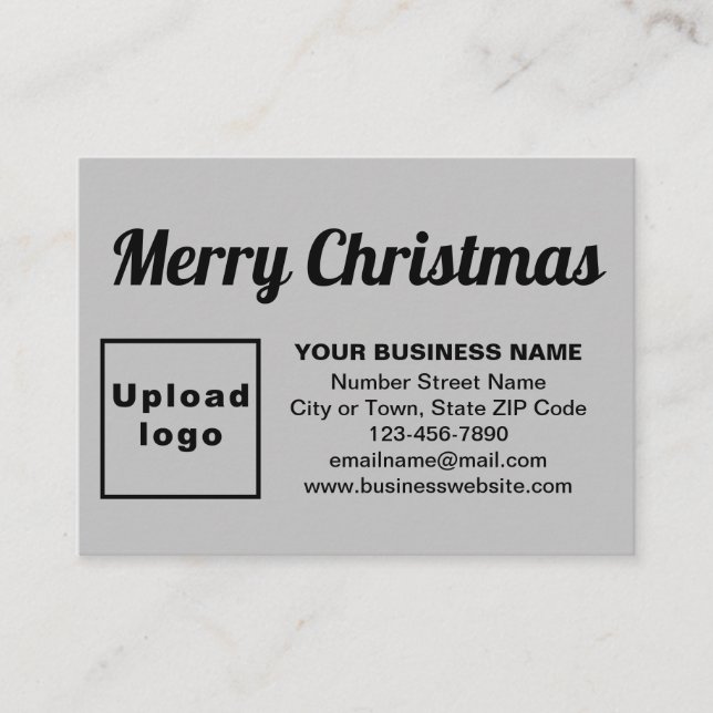 Business Christmas Greeting on Grey Enclosure Card (Front)
