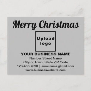 Business Christmas Greeting on Grey Postcard