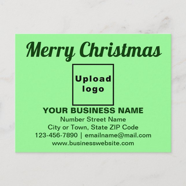 Business Christmas Greeting on Light Green Postcard (Front)