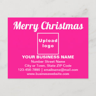 Business Christmas Greeting on Pink Postcard