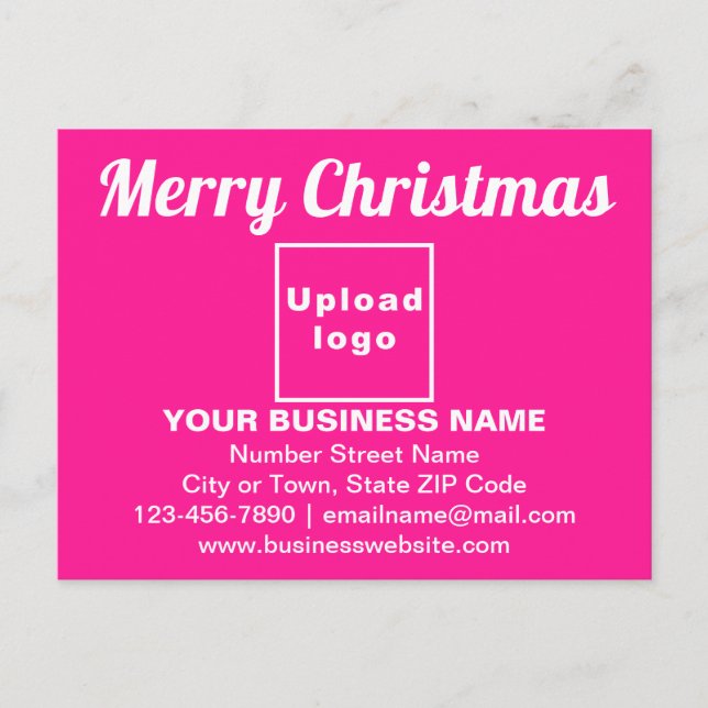 Business Christmas Greeting on Pink Postcard (Front)