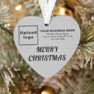 Business Christmas Grey Heart Acrylic Ornament