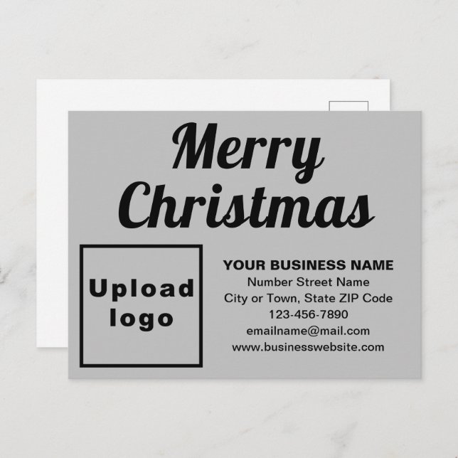 Business Christmas Grey Holiday Postcard (Front/Back)