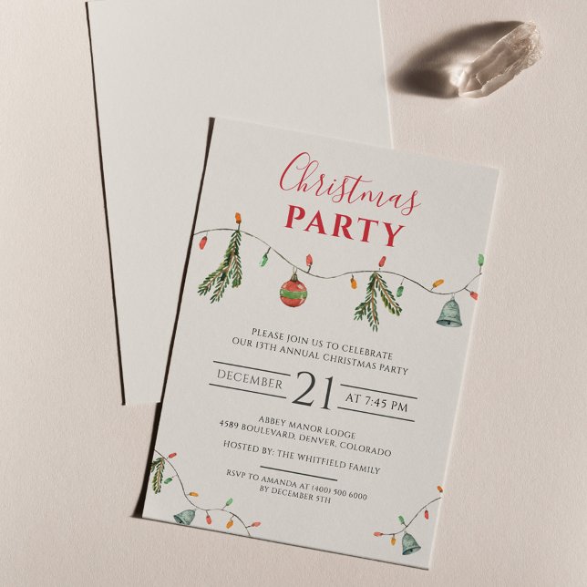 Business Christmas Holiday Party Invitation (Boho Christmas Business Party Invitation)