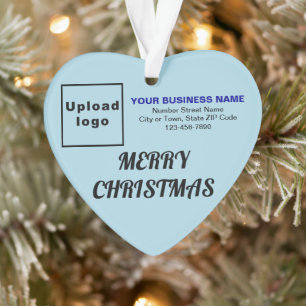 Business Christmas Light Blue Heart Acrylic Ornament