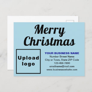 Business Christmas Light Blue Holiday Postcard