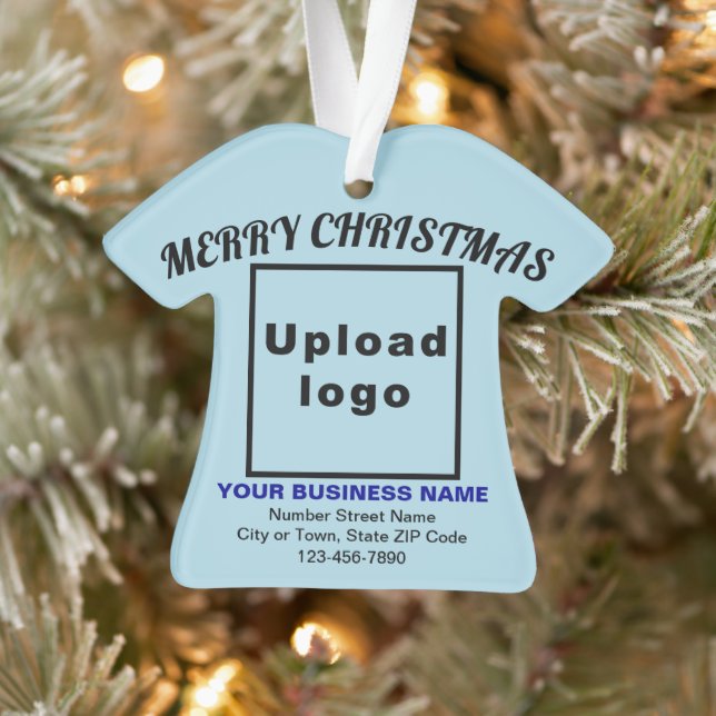 Business Christmas Light Blue Shirt Shape Acrylic Ornament (Tree)