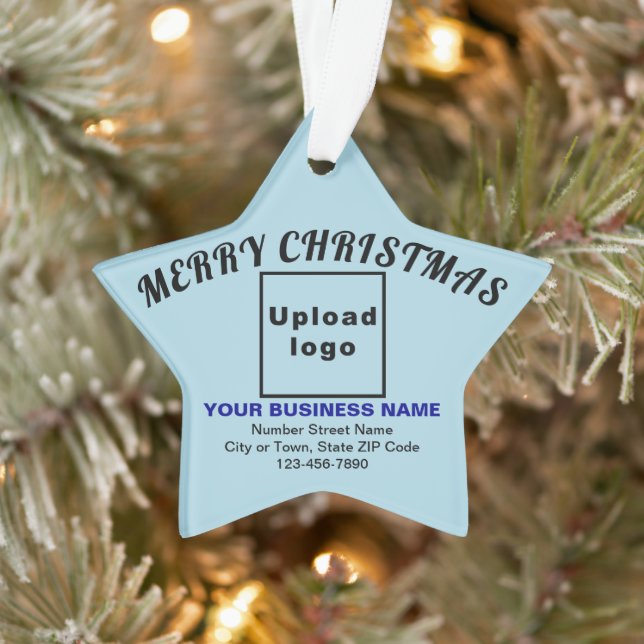 Business Christmas Light Blue Star Acrylic Ornament (Tree)