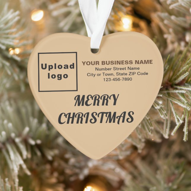Business Christmas Light Brown Heart Acrylic Ornament (Tree)