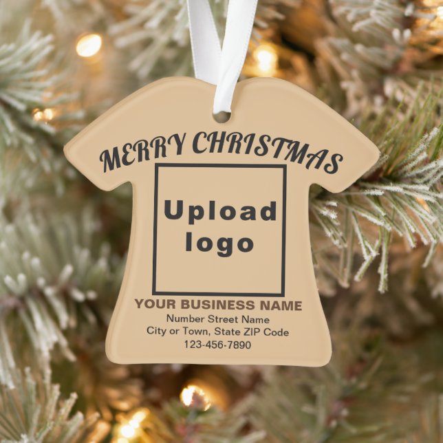 Business Christmas Light Brown Shirt Shape Acrylic Ornament (Tree)