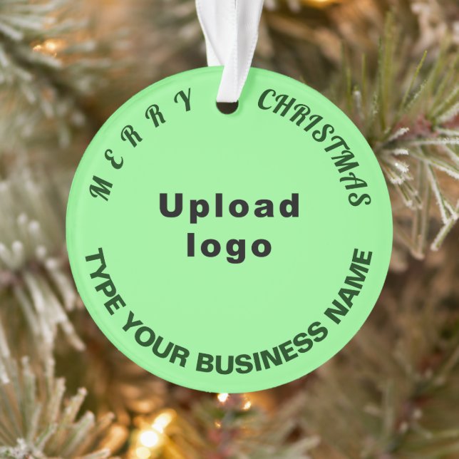 Business Christmas Light Green Circle Ornament (Tree)