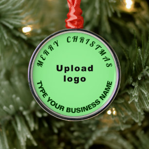 Business Christmas Light Green Round Ornament