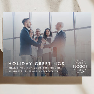 Business Christmas   Modern Corporate Photo Logo Holiday Card