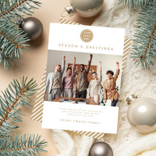 Business Christmas Modern Corporate Team   Gold Holiday Card