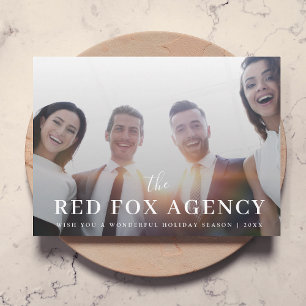 Business Christmas   Modern Corporate Team Photo Holiday Card