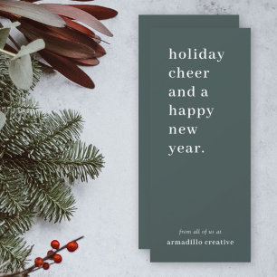 Business Christmas Modern Dark Green Corporate Holiday Card