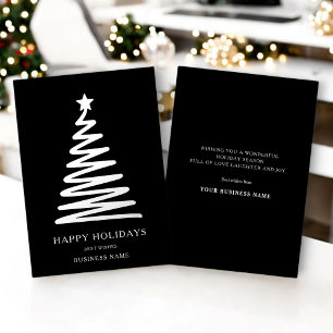 Business Christmas Modern minimal black Corporate Foil Holiday Card