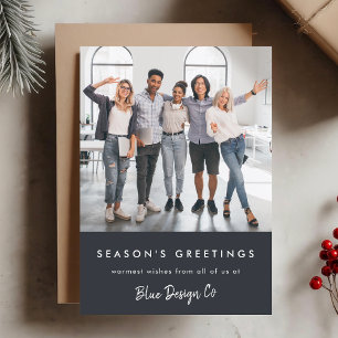 Business Christmas   Modern Stylish Team Photo Holiday Card