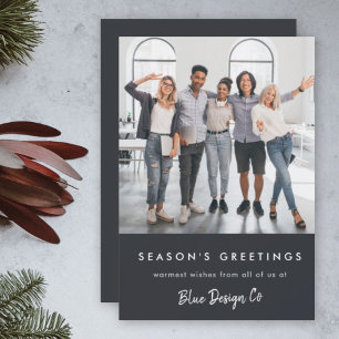 Business Christmas   Modern Stylish Team Photo Holiday Card