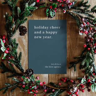 Business Christmas   Modern Teal Stylish Corporate Holiday Card