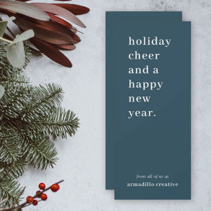 Business Christmas   Modern Teal Stylish Corporate Holiday Card
