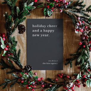 Business Christmas Modern Trendy Black Corporate Holiday Card