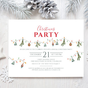 Business Christmas Office Party Invitation Postcard