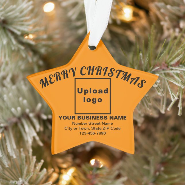 Business Christmas Orange Colour Star Acrylic Ornament (Tree)